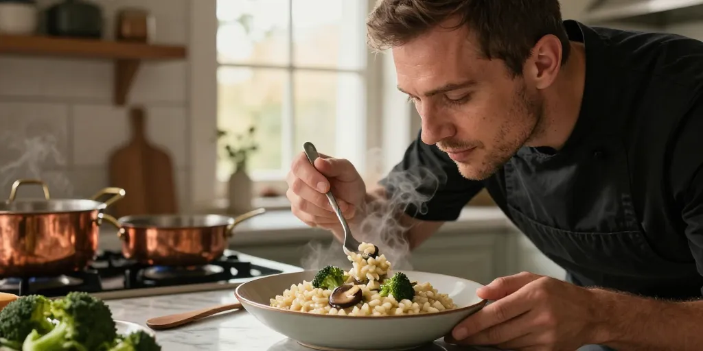 risotto brocoli champignon