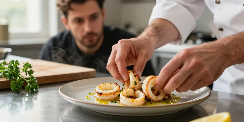 cuisson anneaux de calamars